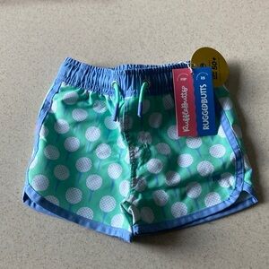 Rugged Butts Boys Swim Trunks -  Size 6-12 Months - Tee Time Pattern